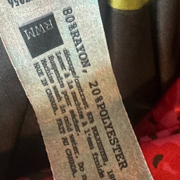 Volt Designs Rose Print Dress Stripe Back Colorful Stretch Size 3 Large Women's - Picture 13 of 13